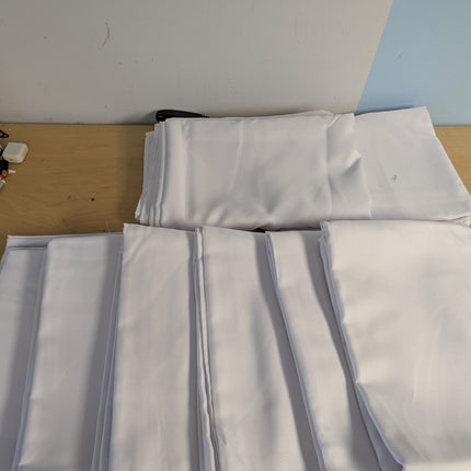 REWOMC 8 Pack White Tablecloths for 8ft Rectangle Tables 90 x 132 Inch - Polyest