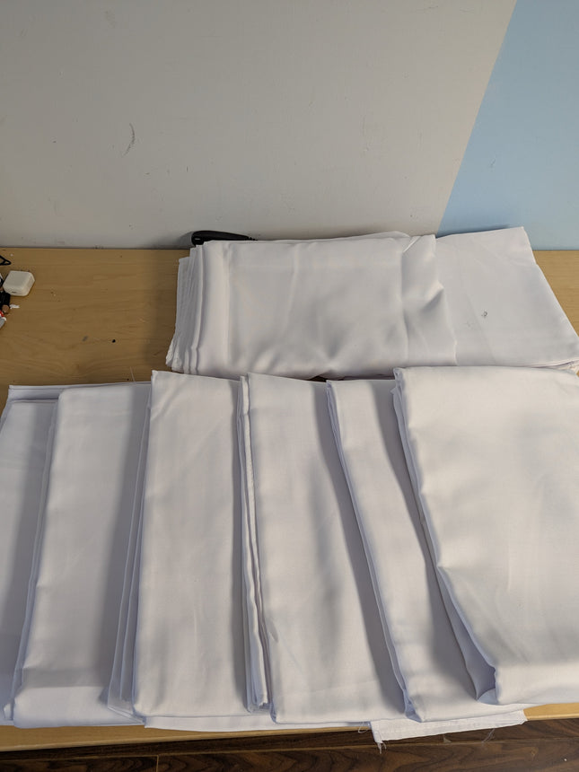 REWOMC 8 Pack White Tablecloths for 8ft Rectangle Tables 90 x 132 Inch - Polyest