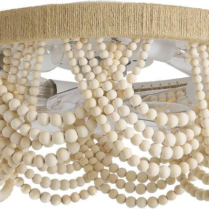 DSYBRI 20 Inch Boho Chandelier Ceiling Fan with Light, Caged Indoor Ceiling Fan