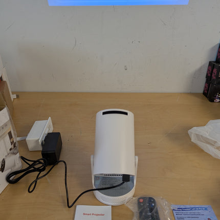 Kimwood Projector with Upgraded HiFi Speaker, [Built-in Apps] 1080P Mini Portabl