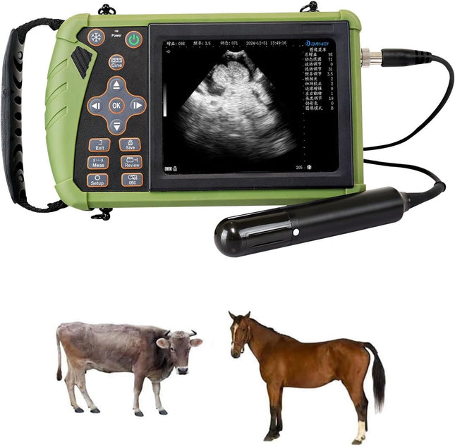 Veterinary Ultrasound Scanner Kit for Cattle, Horses, Pigs & Sheep, Portable Handheld Vet Scanner with Waterproof Probe