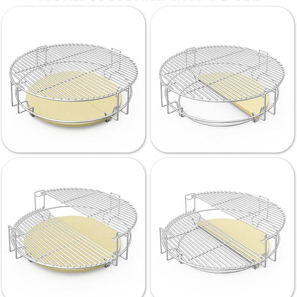 onlyfire BBQ Cooking Grate System Flexible Grilling Rack with Heat Deflector for