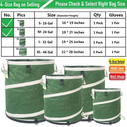 16 Gallon and 24 Gallon Collapsible Trash Can Solid Bottom for Pop-Up Trash Can,