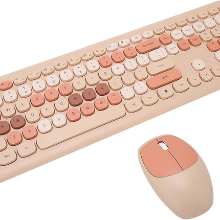 Keyboard and Mouse Combo, 2.4Ghz Gaming Keyboard and Mouse, Retro Cute Keyboard