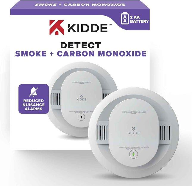 Kidde Smoke & Carbon Monoxide Detector, AA Battery Powered, LED Warning Light In