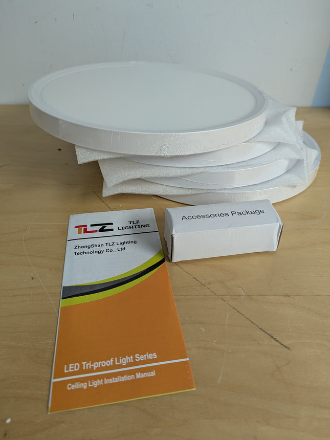 4PK 12Inch LED Flush Mount Ceiling Light, 24W, 2520LM, 3000K/4000K/6000K CCT Sel