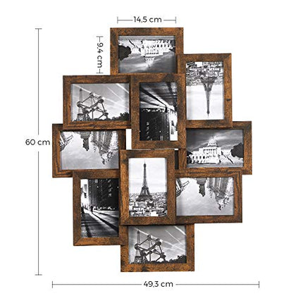 SONGMICS Collage Picture Frames, 10 Frames for 4x6 Photos, Collage Photo Frames