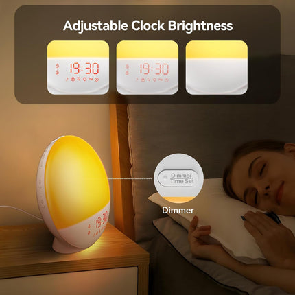 RICIAL Wake up Light, 10000Lux Sunrise Alarm Clock, Sunlight Lamp with 4 Color T