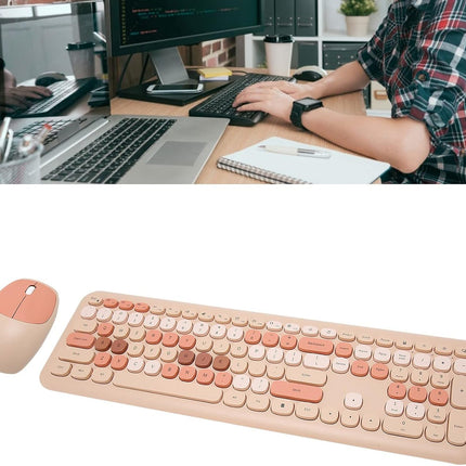 Keyboard and Mouse Combo, 2.4Ghz Gaming Keyboard and Mouse, Retro Cute Keyboard