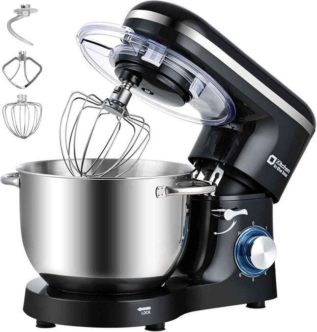 Kitchen in the box Stand Mixer, 6.5QT Kitchen Mixer, 6-Speed 660W Dough Mixer wi