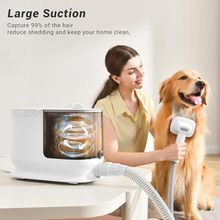 Bunfly Dog Grooming Kit & Dog Hair Vacuum, Pet Grooming Vacuum with 13,000kPa Po
