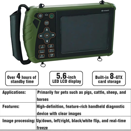 Veterinary Ultrasound Scanner Kit for Cattle, Horses, Pigs & Sheep, Portable Handheld Vet Scanner with Waterproof Probe