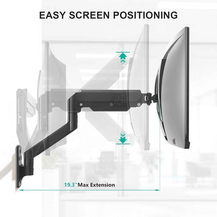 WALI Computer Monitor Wall Mount for 17 to 32 Inch Screens, Single Monitors Moun