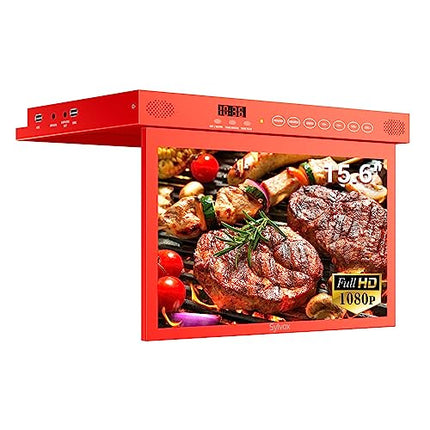 SYLVOX 15.6 inch Smart TV for Kitchen, 1080P RV TV Under Cabinet Television, Sma