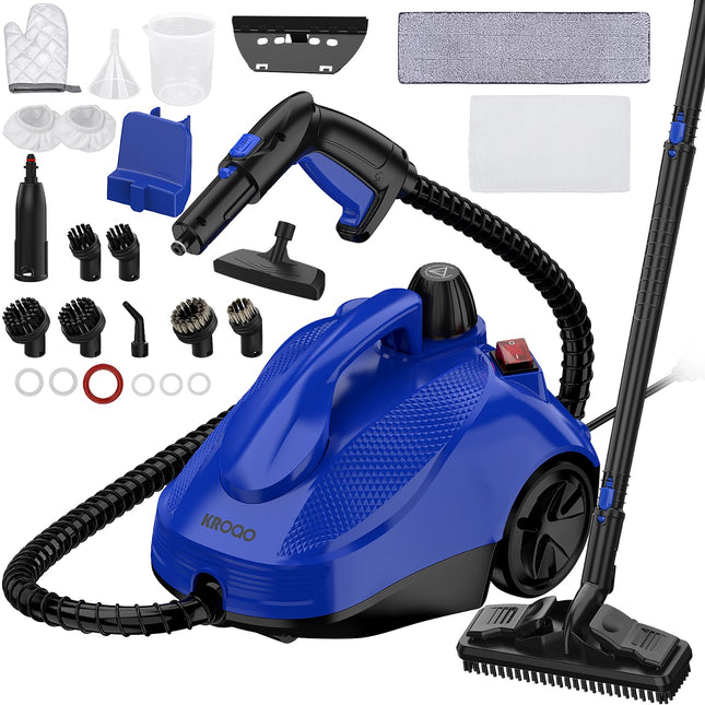 KROQO Steam Cleaner, Steam Mop with 23 Accessories, Powerful Multipurpose Portab