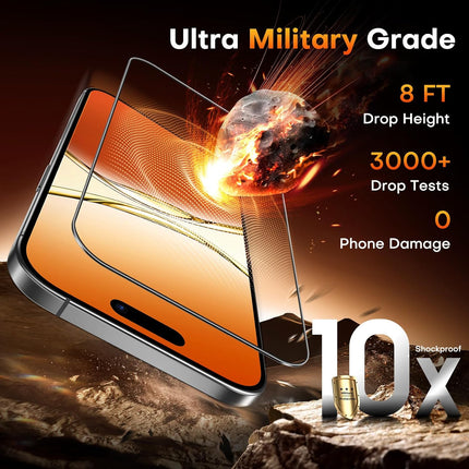 TOCOL 2 Pack for iPhone 17 Screen Protector 6.3 inch 9H Hardness Military Grade