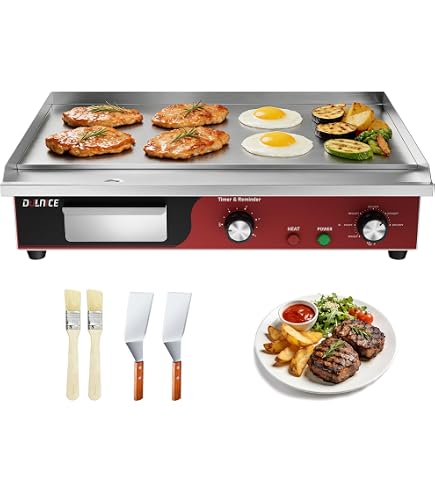 (Used - Fair) 22 Inch Commercial Electric Griddle 3000W, Stainless Flat Top