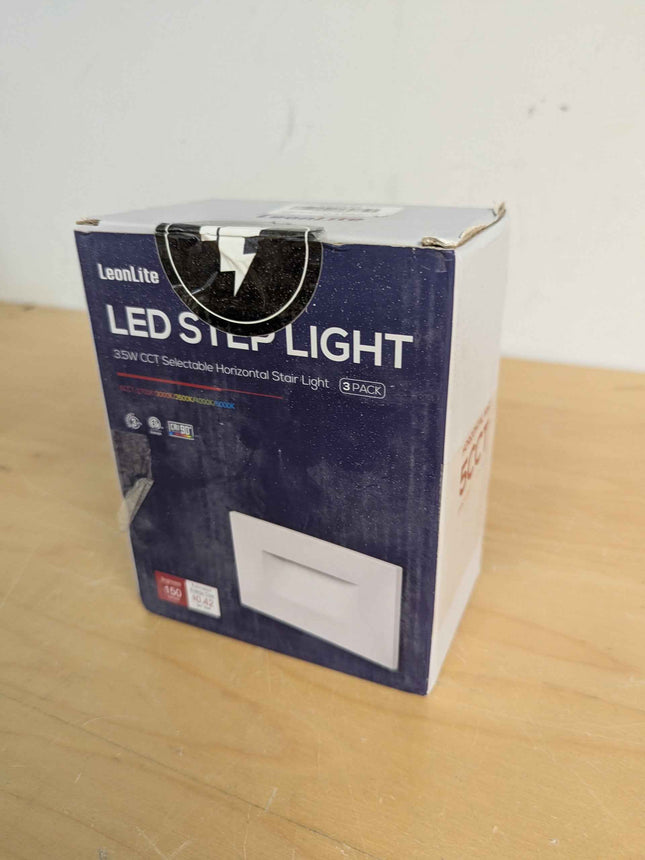 LEONLITE White 5CCT 120V LED Step Lights, 3.5W 150LM 5%-100% Dimmable Horizontal