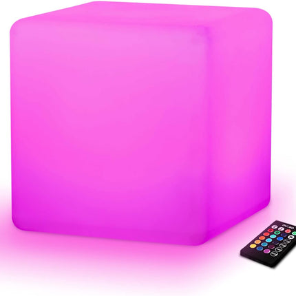 MR.GO 30cm 12-inch Rechargeable LED Cube Light, Color Changing LED Light Cube Se