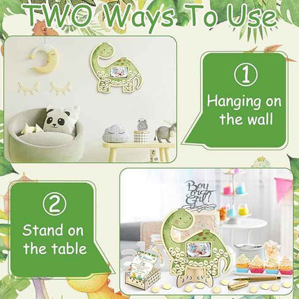 Wenqik 63 Pcs Dinosaur Baby Shower Guest Book Alternatives Set Baby Shower Decor
