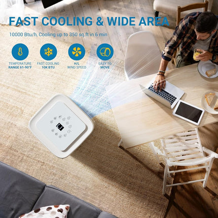 AAOBOSI 10000 BTU Portable Air Conditioner for Rooms up to 220 Sq Ft, 4-in-1 WiFi AC with Window Kit & Remote