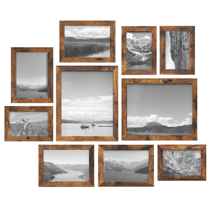 SONGMICS Picture Frames, Collage Picture Frames Set of 10, Two 8x10, Four 5x7, F