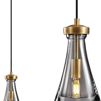 TACDANDM 4.92'' Gold Clear 1-Light Teardrop Glass Pendant Light