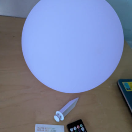 12 Inch Solar Garden Globe Light with Remote, RGB Color Changing, Outdoor