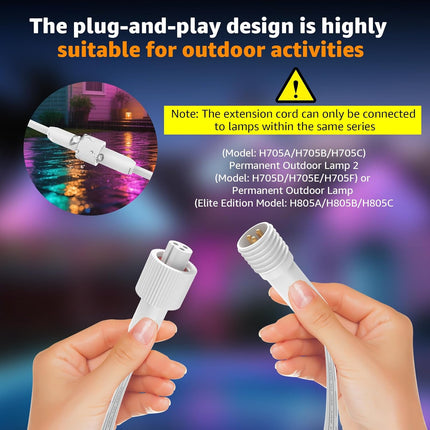 Norward Extension Cable for Govee Permanent Outdoor Lights, IP68 Waterproof Exte