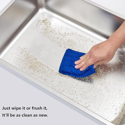 Nyutu Stainless Steel Litter Box, 20"x14"x6"(Deep) High Sided Large Metal Litter