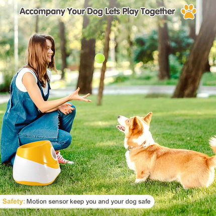 FENTERXY Automatic Dog Ball Thrower with 3 Balls Interactive Tennis Ball Launche