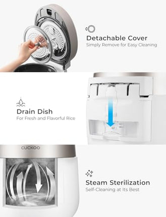 CUCKOO CRP-ST1009F 10-Cup (Uncooked) Twin Pressure Rice Cooker & Warmer 12 Menu