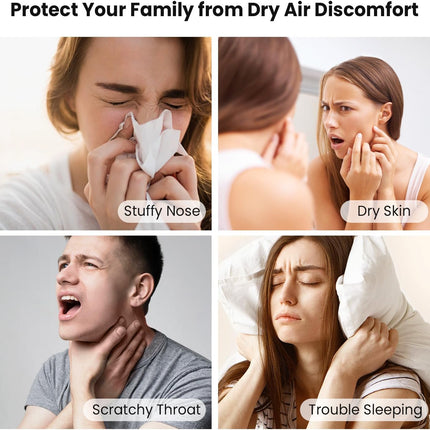 Humidifiers for Bedroom Large Room Home - GloryAir 6L Quiet Top Fill Cool & Warm