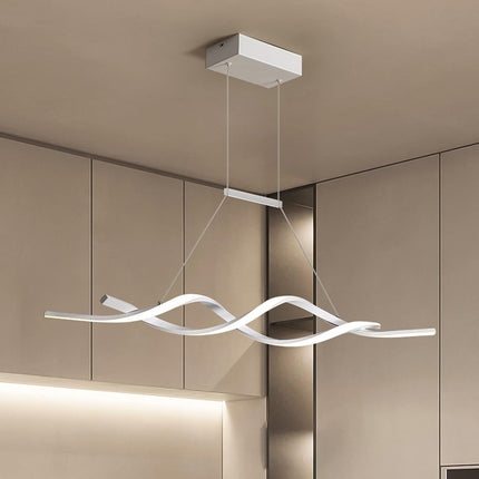 Jaycomey Modern Pendant Light, Dimmable LED Chandelier with Remote Control,Wave