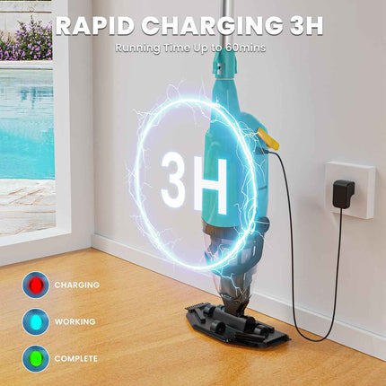 Efurden Handheld Pool Vacuum, Rechargeable Pool Cleaner with Running Time up to