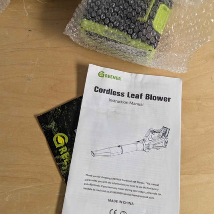 GREENER 21V Leaf Blower Cordless - 600CFM/160MPH Turbo Mode Electric Leaf Blower