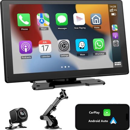 9'' Carplay Screen for Car, Wireless Carplay & Android Auto, Portable Carplay Sc