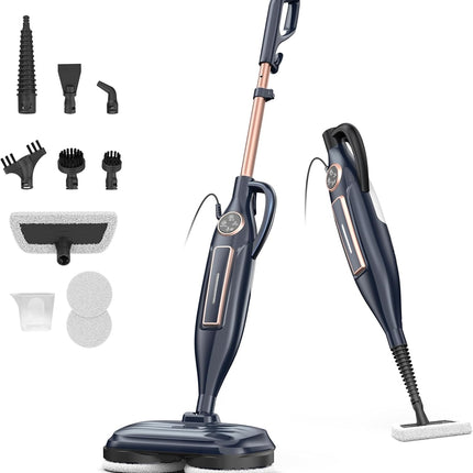 DEVOAC VM6 Steam Mop with Rotating Pads, 10 in 1 Lightweight Steam Mop & 3 Steam