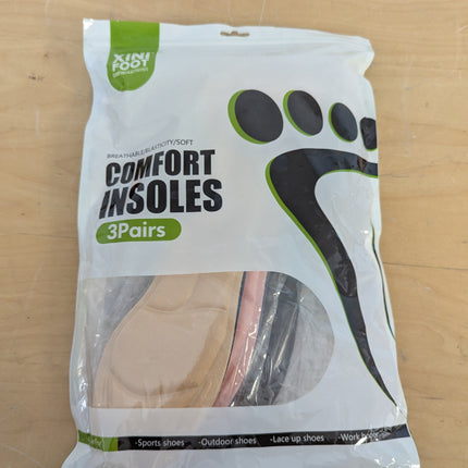 XINIFOOT 3 Pairs Heel Insoles, Shoe Insoles with Heel Grips, Sponge Shoes Pads H