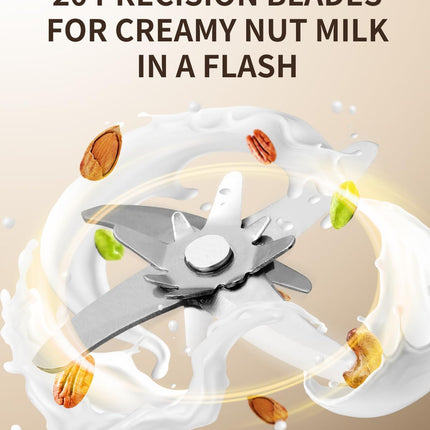40oz Nut Milk Maker Machine Stainless Steel Soy Milk Maker Homemade Almond, Oat,