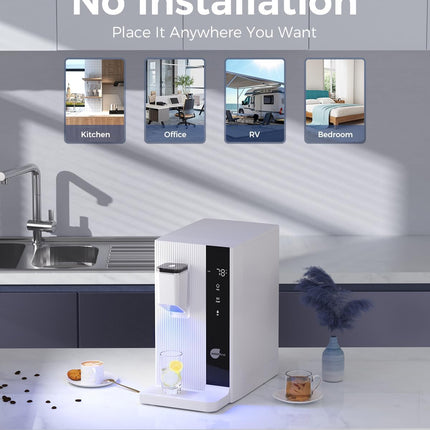 Dr.Water Countertop Reverse Osmosis System, 3S Instant Heat Portable RO Water Fi