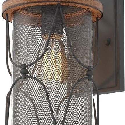 Inlight 10 4/5''H 1-Light Farmhouse Outdoor Porch Exterior Wall Lantern, Clear S