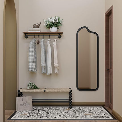 TEDIDUWA Clothes Rack 36in, Wall Mounted Garment Rack with Real Wood Shelf, Heav