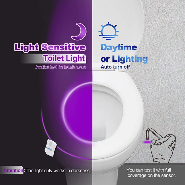 2-Pack Toilet Night Lights Motion Detection 8-Color Change Sensor Activated, Kom