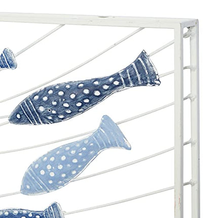 Deco 79 Metal Fish Wall Decor, 40" x 2" x 24", Blue