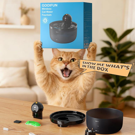Wireless Cat Water Fountain Cordless: Automatic Cats Fountains Battery Operated