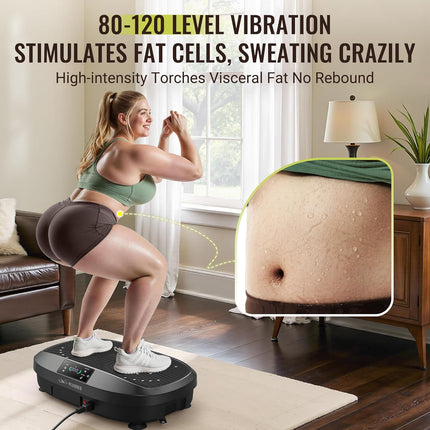 FLYBIRD Vibration Plate Exercise Machine, 120 Adjustable Speed High Intensity Vi