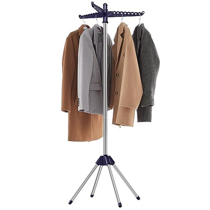 SONGMICS Clothes Drying Rack, 59-Inch Folding Laundry Drying Rack with 3 Rotatab