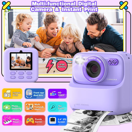 masterbee Kid Camera Instant Print Photo, Birthday Gifts for Girls and Boys, Kid