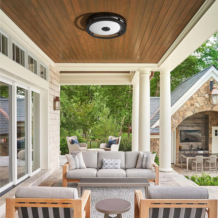 Outdoor Motion Sensor Flush Mount Ceiling Light, LED Outdoor Light Fixture 2 Pac